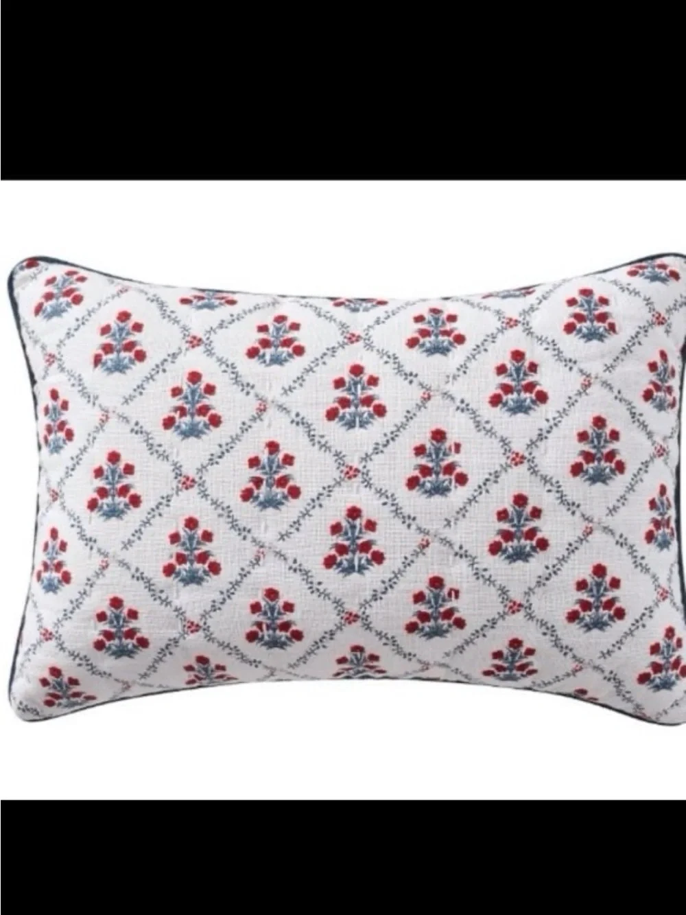 My Texas House Poppy Trellis Decorative Pillow, Red/White/Blue, 19
